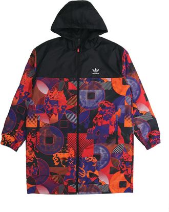 adidas originals Cny Parka Casual hooded Sports reversible mid-length trench coat Jacket Black GN5451