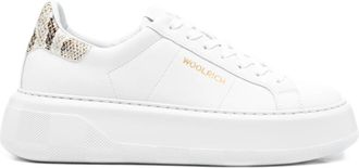 Woolrich White Chunky Court Calf Pitone Sneakers