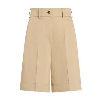 Patou High-Waisted Wide-Leg Tailored Shorts - Dames - Korte broeken - Beige - Maat: XS Wol