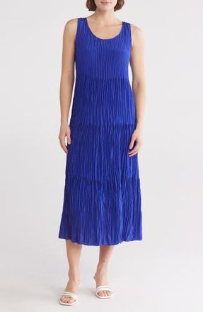 Eileen Fisher Sleeveless Tiered Silk Maxi Dress in Blue Violet at Nordstrom Rack, Size Xx-Small