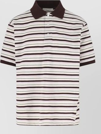 Dunst striped cotton short-sleeve polo shirt