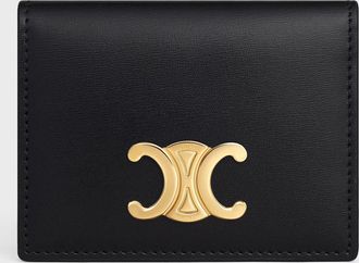 Celine Womens Bi-Fold Card Holder Black Petite Maroquinerie