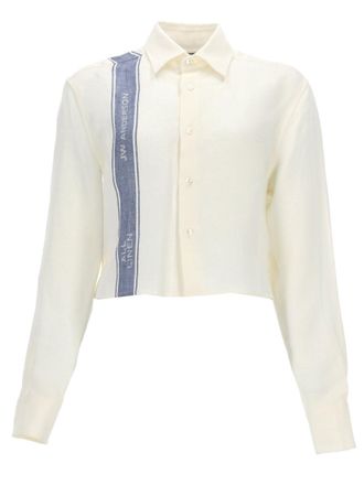 J.W.Anderson Cropped Logo Linen Shirt