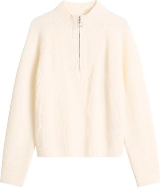 Marc O'Polo Merino Knit Hoodie - Dames - Coltruien - Beige - XL - Wol - Truien & Vesten