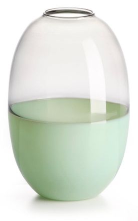 IVV scarlet borosilicate vase with green/gray transparent milk effect h- 20 cm