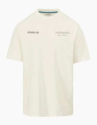 Sandbanks Mens Sandbanks Riviera Collection T-Shirt Natural - Size: 36