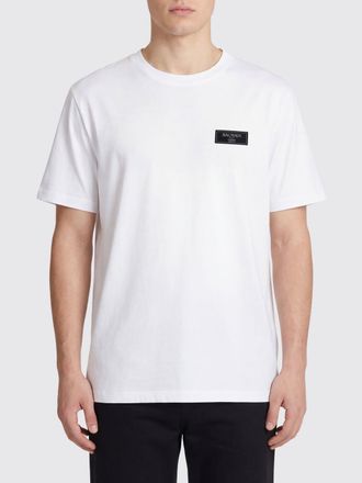 Balmain T-shirt in cotone basic con logo Balmain