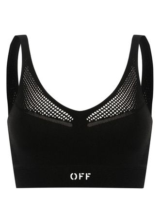 Off-white seamless mesh bra - Black