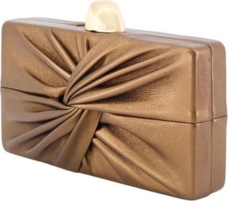 Cult Gaia Womens Lisse Clutch Brown Calfskin