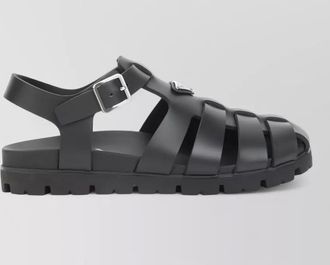 Prada sandals cage design open toe round