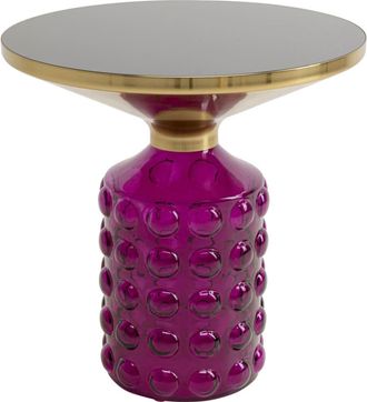 Kare Design Mesa auxiliar lila &oslash;50 cm de vidrio multicolor