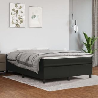 vidaXL Vidaxl - Cama Box Spring Con Colch&oacute;n Cuero Sint&eacute;tico Negro 140x200cm