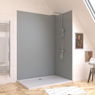 Aurlane Lote De 2 Paneles Murales De Aluminio Silver Para Ba&ntilde;o - 90 Y 120x210cm - Wallit