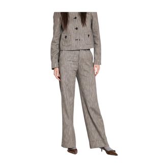 Mason's Sequin Wide Leg Chino Trousers Grey