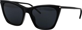 Saint Laurent Kate Thin Zonnebril - Dames - Zonnebrillen - Zwart - 55 MM - Accessoires
