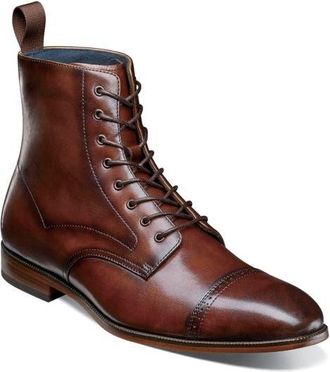 Stacy Adams Henry Cap Toe Boot in Brown at Nordstrom, Size 10.5