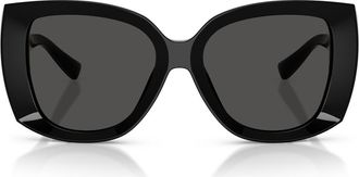 Dolce & Gabbana 56mm Square Sunglasses in Black /Dark Grey at Nordstrom