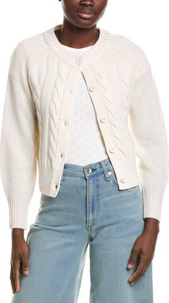 Neiman Marcus Crop Wool & Cashmere-Blend Cardigan
