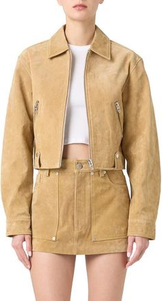 Blank NYC Crop Suede Jacket in Cinnamon Crunch at Nordstrom, Size X-Small