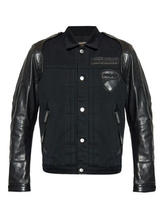 Dsquared2 x Ducati shirtjack met leren patch - Zwart