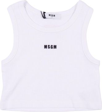 Msgm Canotta Cropped Waffle Ragazza