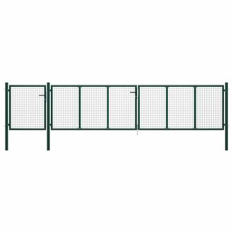 vidaXL Puerta De Jard&iacute;n De Acero Verde 500x100 Cm