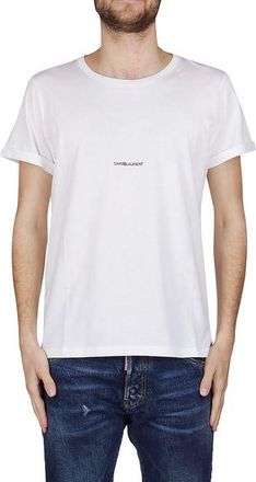 Saint Laurent Mens Crew Neck T-shirt - White Cotton - Size X-Large