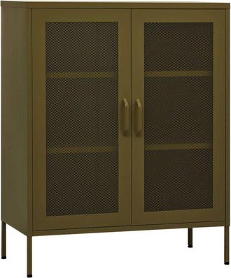 vidaXL Armario de almacenamiento acero verde oliva 80x35x101,5 cm Vidaxl