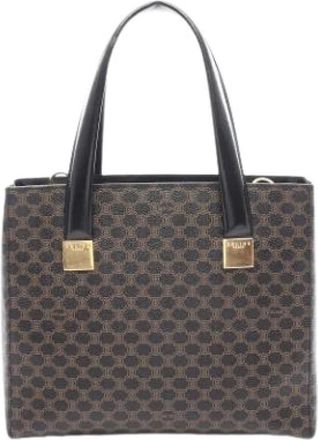 Celine Pre-owned Vintage Canvas Handbag - Dames - Vintage Handtas - Zwart - ONE Size - Leer - Vintage