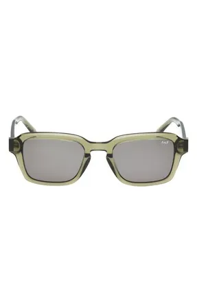 Abercrombie & Fitch 51mm Round Sunglasses in Shiny Light Green/green at Nordstrom