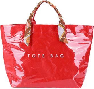 Generic PVC Tote Bag Shoulder Bag Top Handle Shopping Bag Hobo Bag for Women (Red)