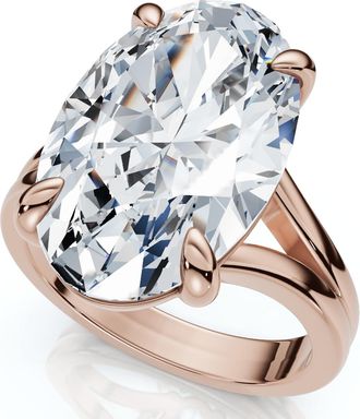 Pompeii3 Certified 5Ct Abner Oval Solitaire Diamond Engagement Ring 14k Gold Lab Grown