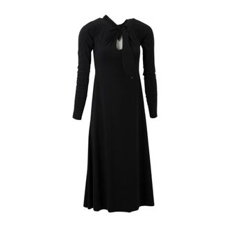 High Zwarte Uitlopende Jurk - Dames - Casual kleedjes - Zwart - S - Kleedjes
