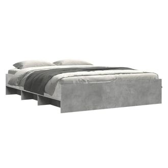 Berkfield Home Durable Bed Frame without Mattress Concrete Grey 150x200cm Engine | Size: 150x200 cm