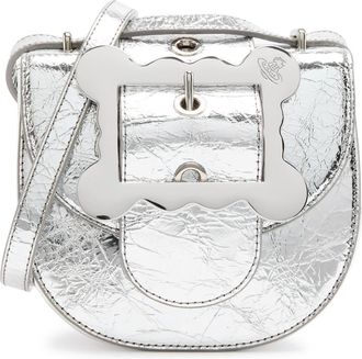 Vivienne Westwood Jodie Metallic Leather Saddle bag - Silver - One Size