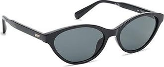 Quay Talk Nice Fashion Sunglasses Black/Black, Plastic/Polycarbonate