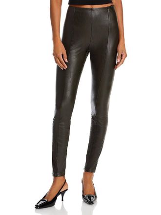 Lyss&eacute; Textured Faux Leather Leggings In Black