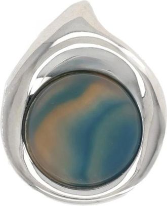 Panconesi Accessoires, Dames, Grijs, M, Statementring met ovale steen