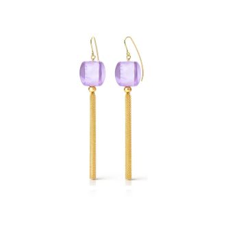 Gold & Honey Womens Tassel Bead Drop Earrings In Purple Marble