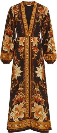 Farm Rio Maxi Jurk Majestic Garden - Dames - Maxi kleedjes - Zwart - S - Kleedjes