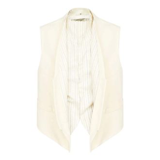 Maison Margiela Beige Jackets for Stylish Look - female - Maison Margiela - Waistcoats - Beige - XS - Jackets
