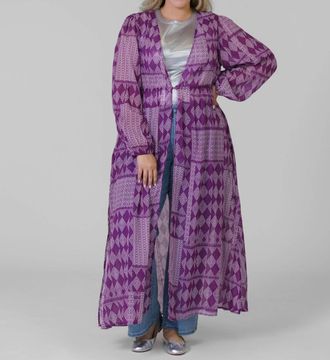 Everyday Ritual Trish Long Duster - Plus In Grape Magadascar