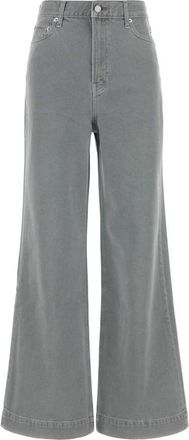 Calvin Klein Super High Rise Wide Leg Jeans - Dames - Loose Fit Jeans - Grijs - W24 - Katoen - Jeans