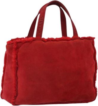Chanel Pre-owned Handbags, female, Red, Size: ONE SIZE Pre-owned Vintage Suede Handbag