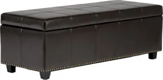 Simpli Home Kingsley 48In Transitional Rectangle Large Storage Ottoman