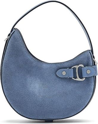 Lauren Ralph Lauren Suede Small Tasha Crossbody Bag Cross Body Womens Handbags Carson Blue, Leather