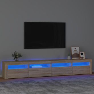 vidaXL Mobile Porta tv con Luci led Rovere Sonoma 240x35x40 cm - Vidaxl