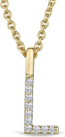 The Diamond Store Love Letter Initial L Lab Diamond Necklace set in 9K Yellow Gold