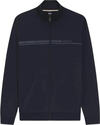 HUGO BOSS Zip-Through Jacket - Heren - Sweatshirts & Hoodies - Blauw - Maat: XL Katoen
