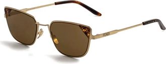 Fendi Signature Zonnebril - Dames - Zonnebrillen - Geel - 54 MM - Accessoires